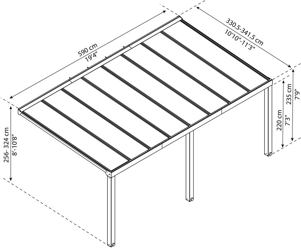Altantak Stockholm 3.4X5.9 - Grå Altantak Stockholm 3.4X5.9 - Grå