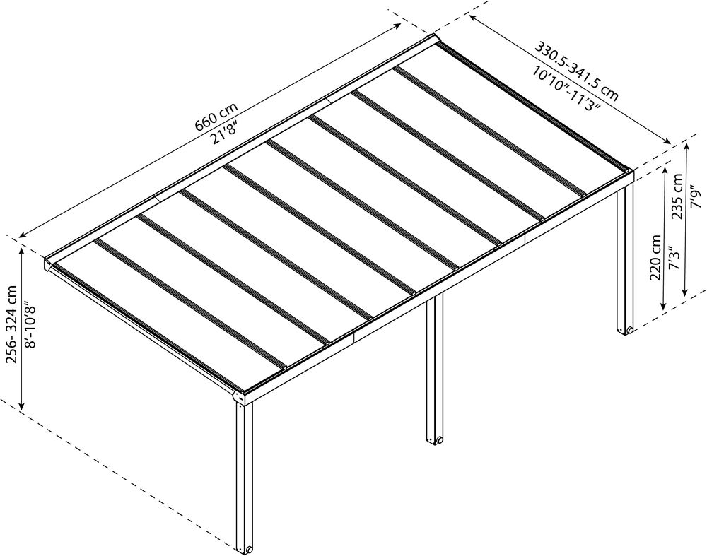 Altantak Stockholm 3.4X6.6 - Grå Altantak Stockholm 3.4X6.6 - Grå