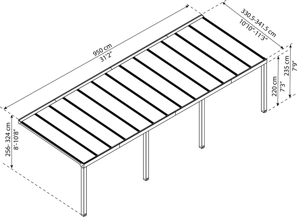 Altantak Stockholm 3.4X9.5 - Grå Altantak Stockholm 3.4X9.5 - Grå