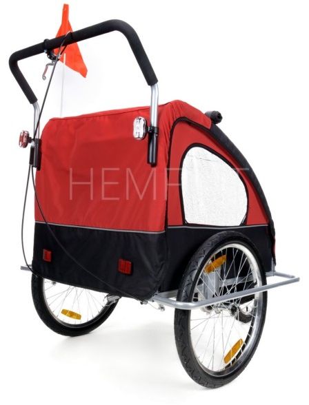 Cykelvagn/joggingvagn med stötdämpare - Röd Cykelvagn/joggingvagn med stötdämpare - Röd