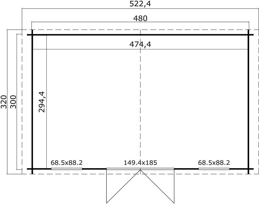 Friggebod Uno 300 - 14,4 m² Friggebod Uno 300 - 14,4 m²