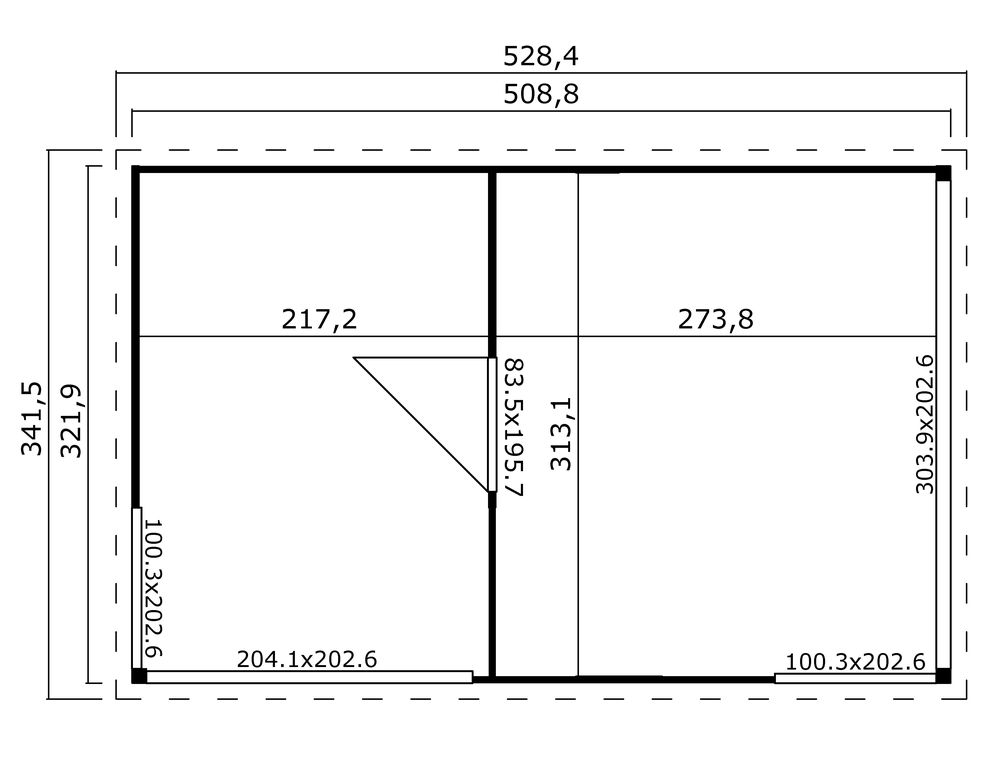 Attefallshus Katja C - 16,4 m² Attefallshus Katja C - 16,4 m²