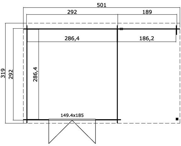 Förråd Wendela - 14 m² med cykelskjul Förråd Wendela - 14 m² med cykelskjul