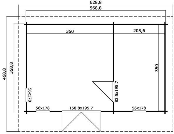 Attefallshus Kjell D - 20,5 m² Attefallshus Kjell D - 20,5 m²