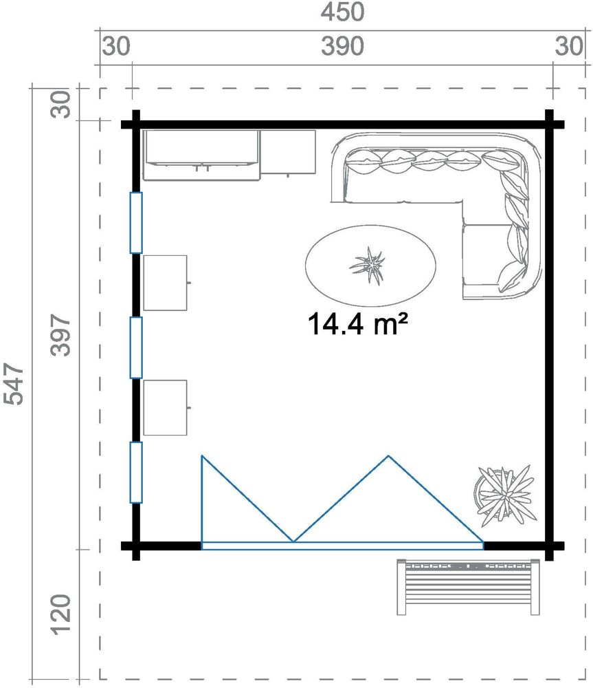 Attefallhaus Dexter 2 - 15,4 m² Attefallhaus Dexter 2 - 15,4 m²