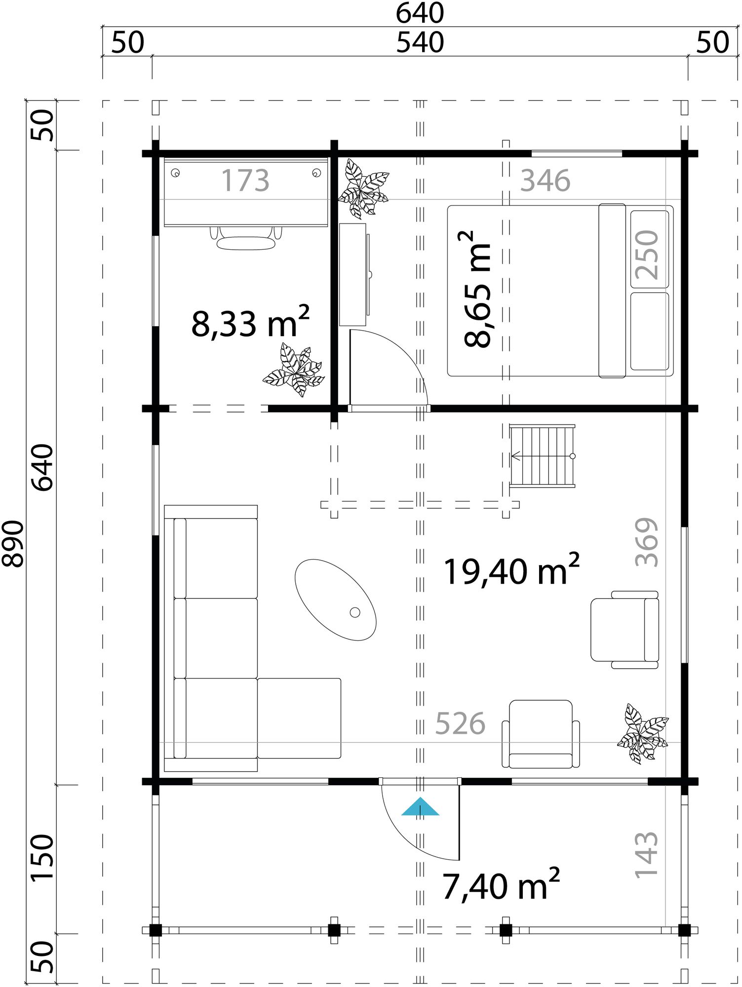 Fritidshus Ivar C - 36,9 m² Fritidshus Ivar C - 36,9 m²
