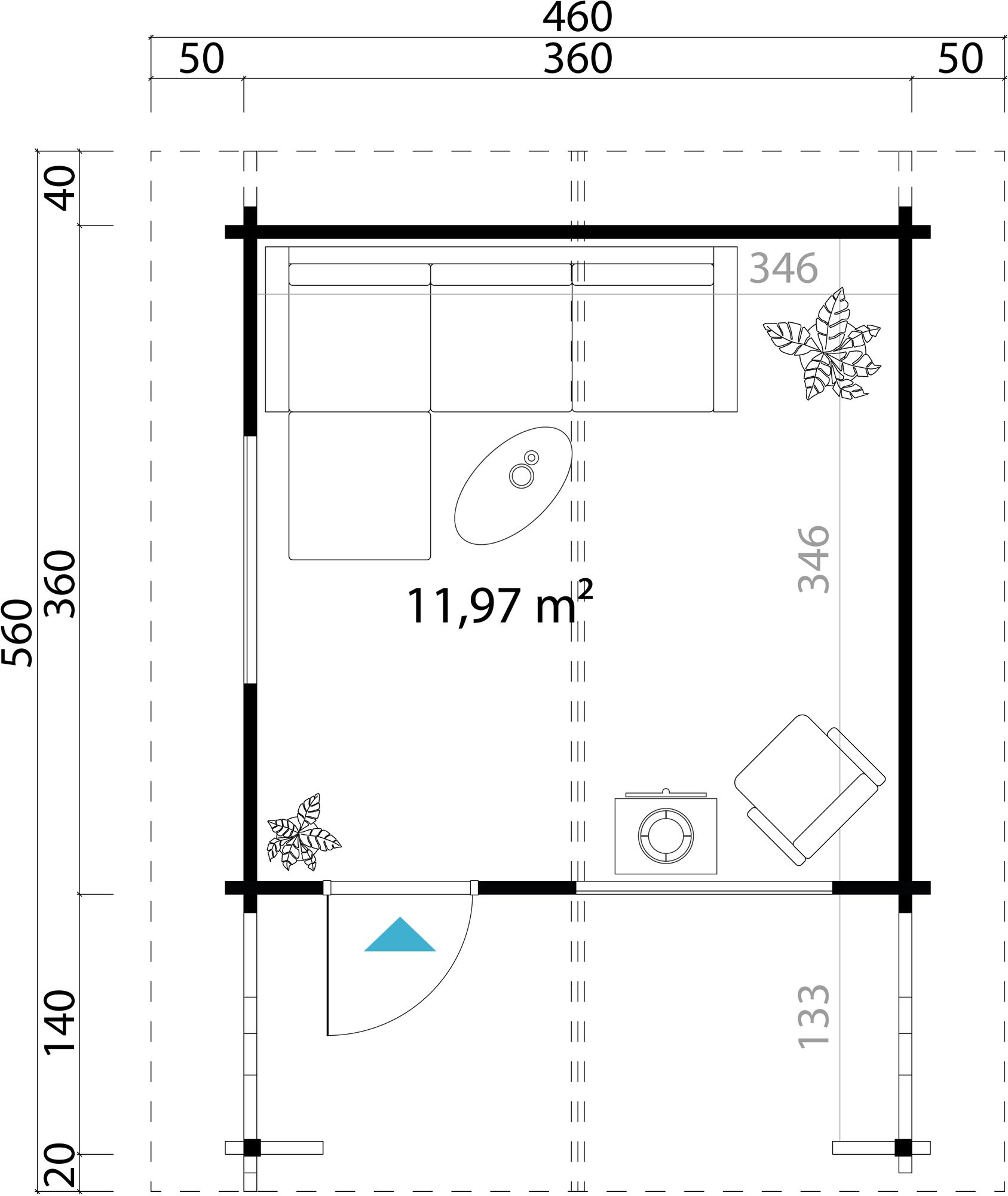 Friggebod Jamisson - 14,4 m