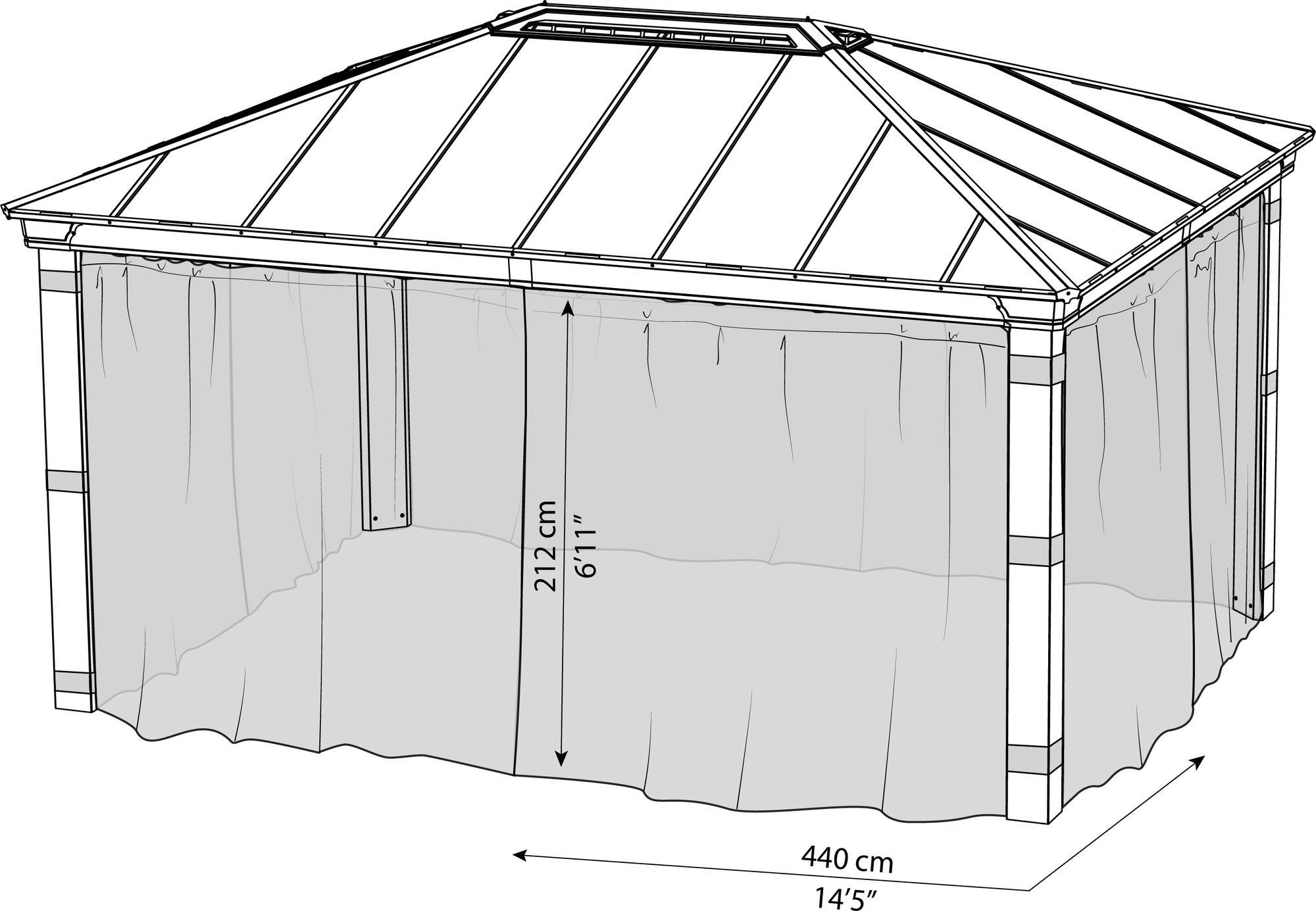 Canopia Myggnt Fr Dallas Paviljong 3,6 x 5