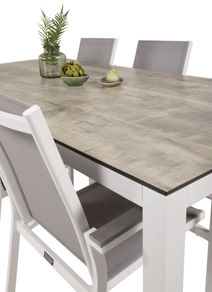 Tottarp Matgrupp (205x100) - Vit/Grå - 6 Stolar Tottarp Matgrupp (205x100) - Vit/Grå - 6 Stolar