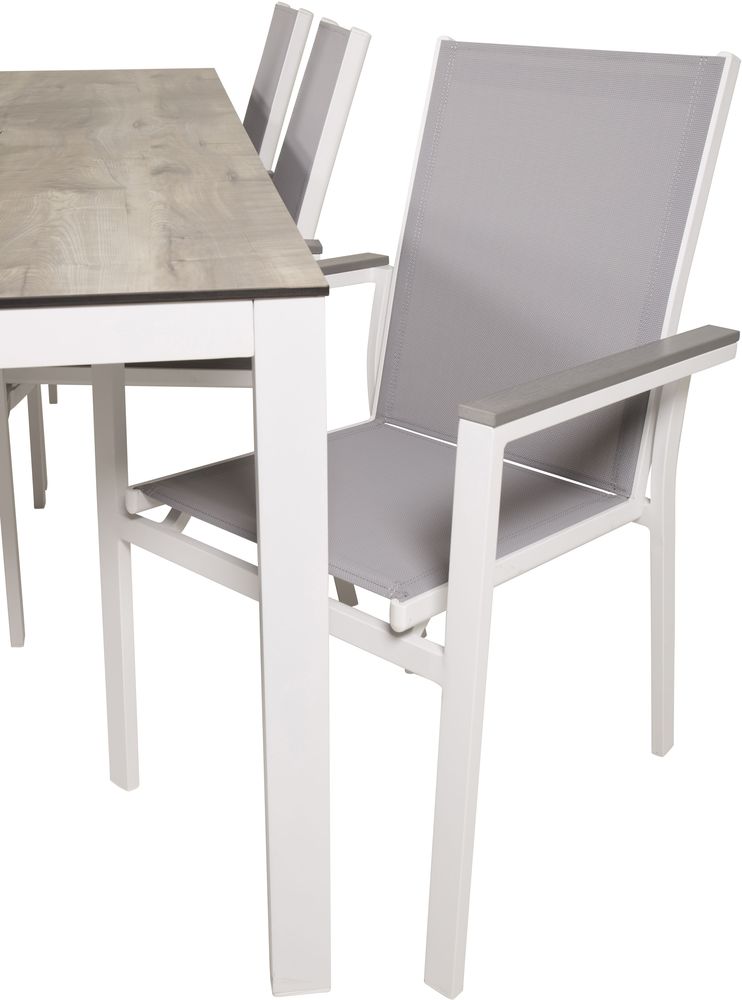 Tottarp Matgrupp (205x100) - Vit/Grå - 6 Stolar Tottarp Matgrupp (205x100) - Vit/Grå - 6 Stolar