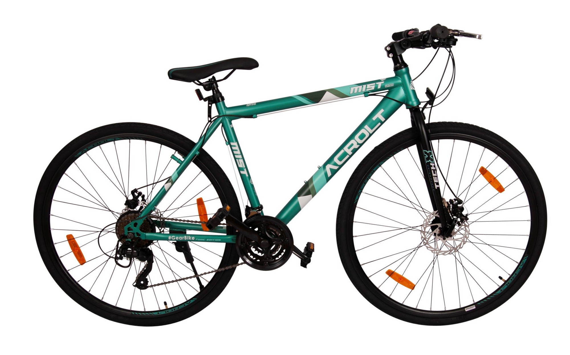 Mountainbike Hybrid Mist 21S - Grön + Cykellås Mountainbike Hybrid Mist 21S - Grön + Cykellås