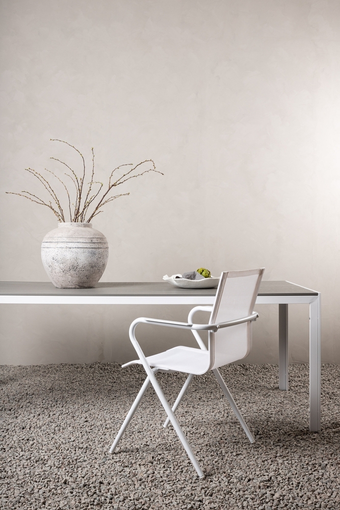 Chania matbord 205 x 90 cm - Gr/Vit