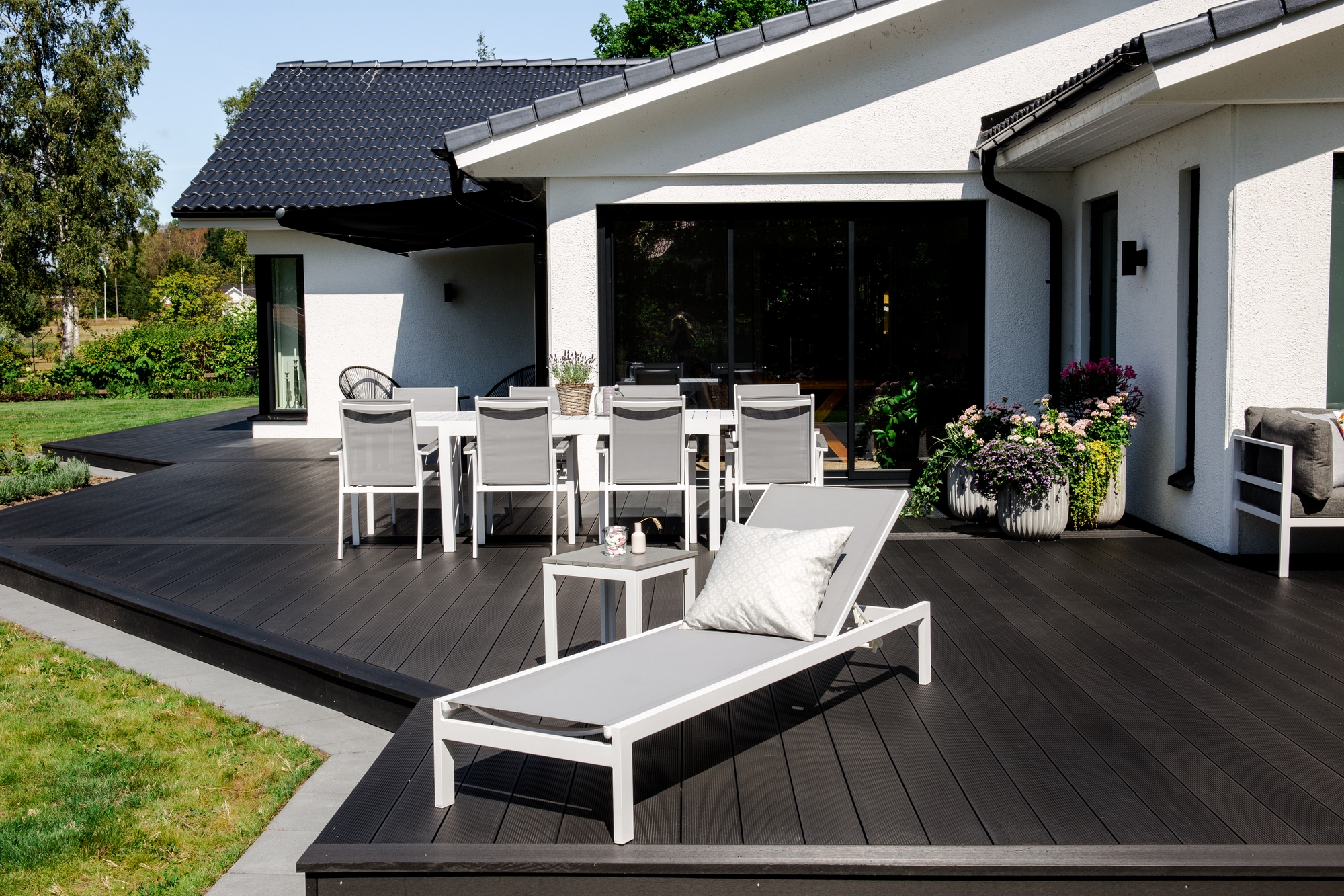 Copacabana solbädd - Vit/grå Copacabana solbädd - Vit/grå