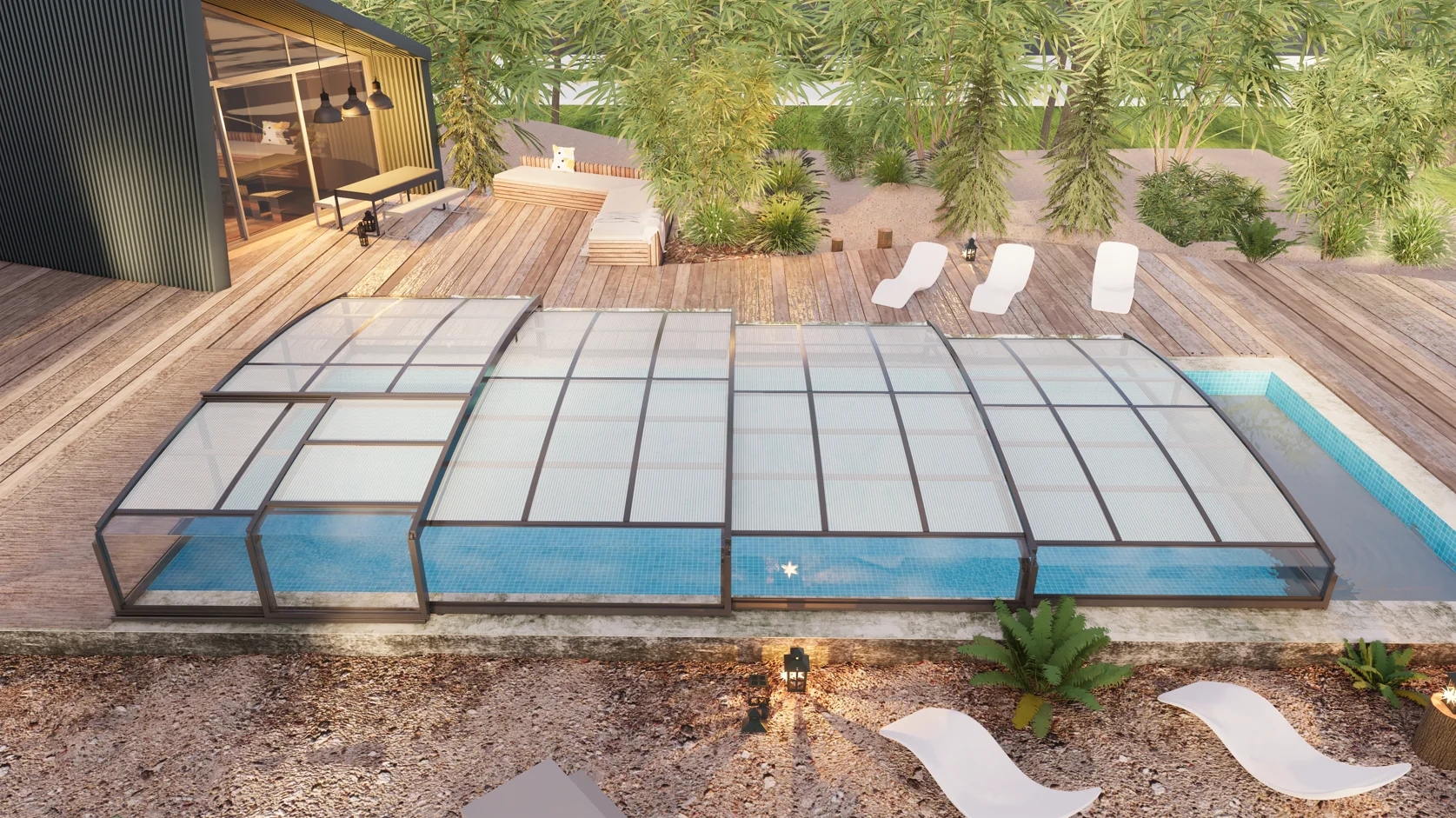 Tak till pool - 4x8 m Tak till pool - 4x8 m