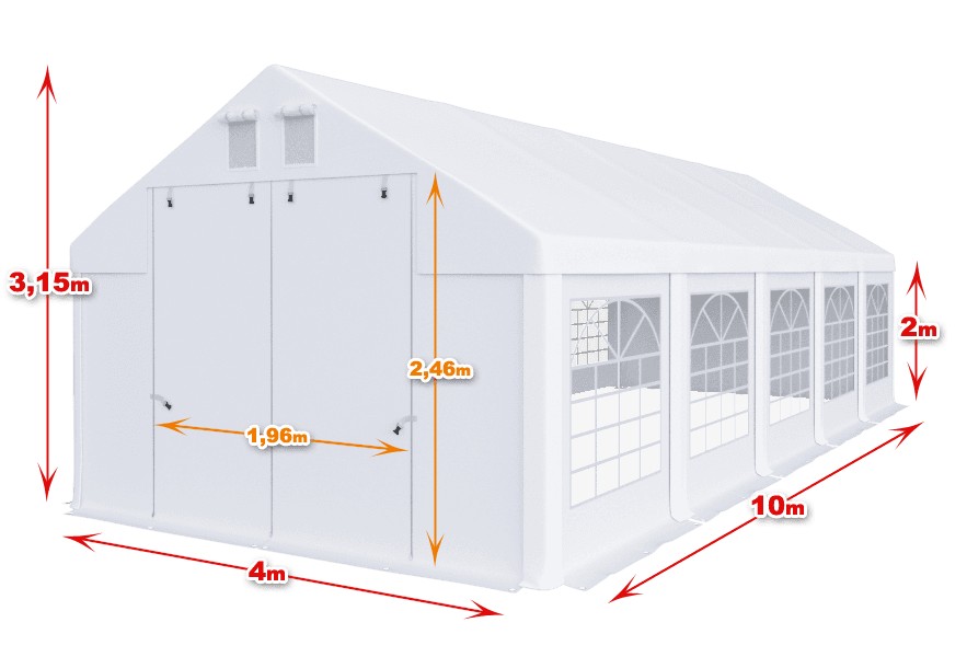 Partytält i PVC - 4 x 10 m Partytält i PVC - 4 x 10 m
