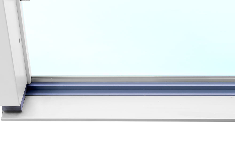 4-delat fasadparti i aluminium med skjutdörrar - 3-glas + Karmhylsor 4-delat fasadparti i aluminium med skjutdörrar - 3-glas + Karmhylsor