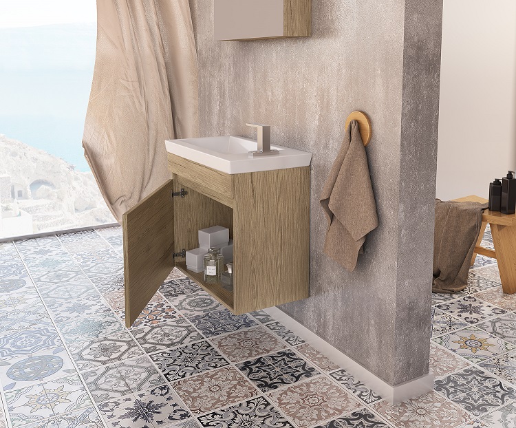 Badrumsm�bler Luxus 60 cm - Ljus tr�imitation