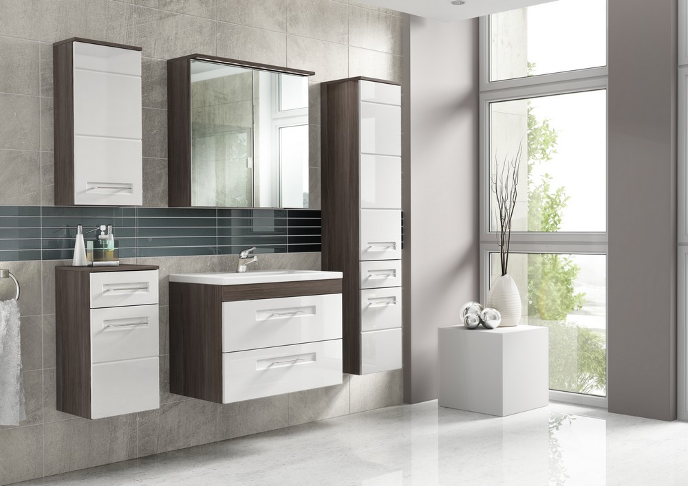 Badrumsskåp Cosmo 35 cm - Tallimitation & Vit Badrumsskåp Cosmo 35 cm - Tallimitation & Vit