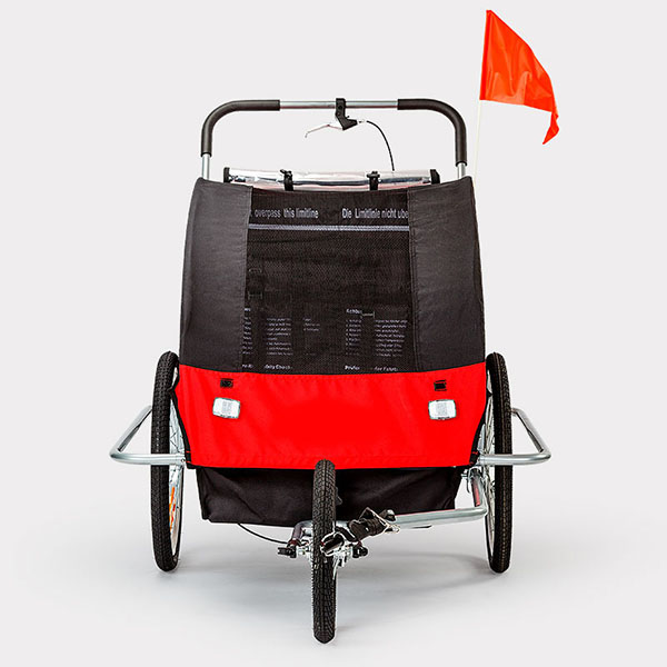 Cykelvagn/joggingvagn med stötdämpare - Röd Cykelvagn/joggingvagn med stötdämpare - Röd