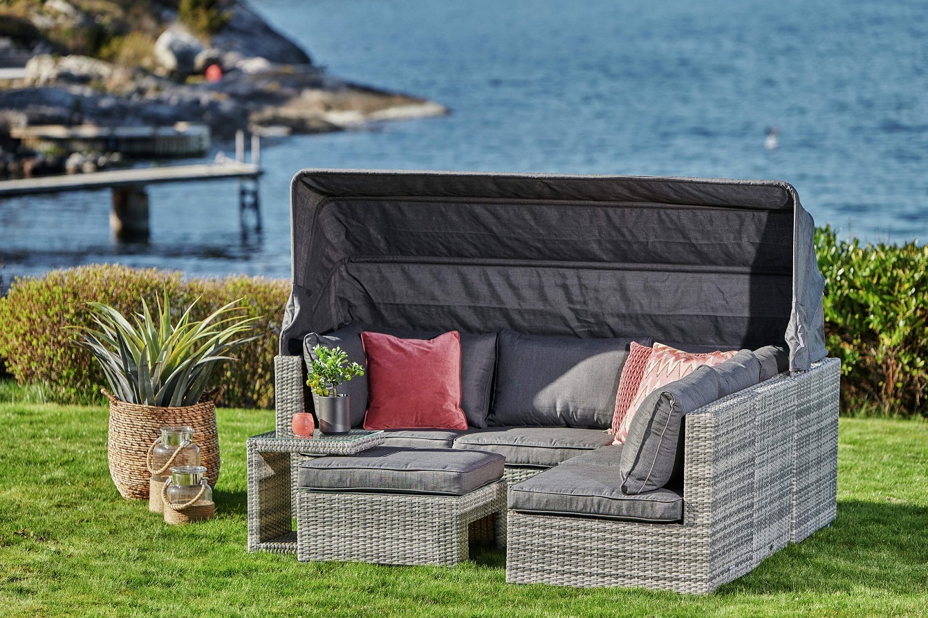 Slättvik byggbar loungegrupp med 5 delar - Grå Slättvik byggbar loungegrupp med 5 delar - Grå