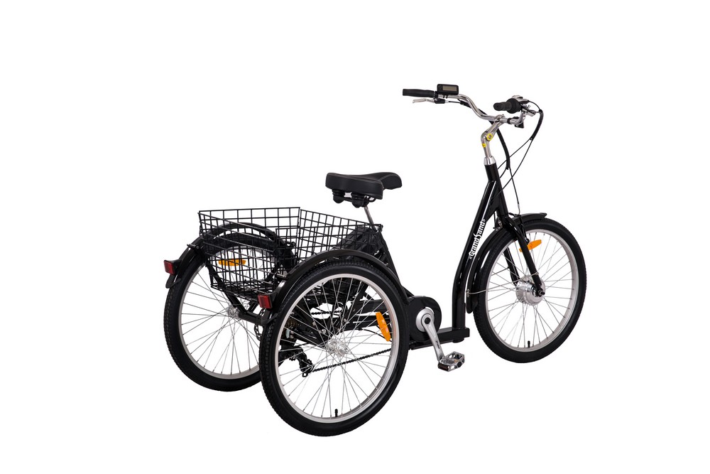 Trehjulig elcykel med 7 växlar - 250W + Låskätting Trehjulig elcykel med 7 växlar - 250W + Låskätting