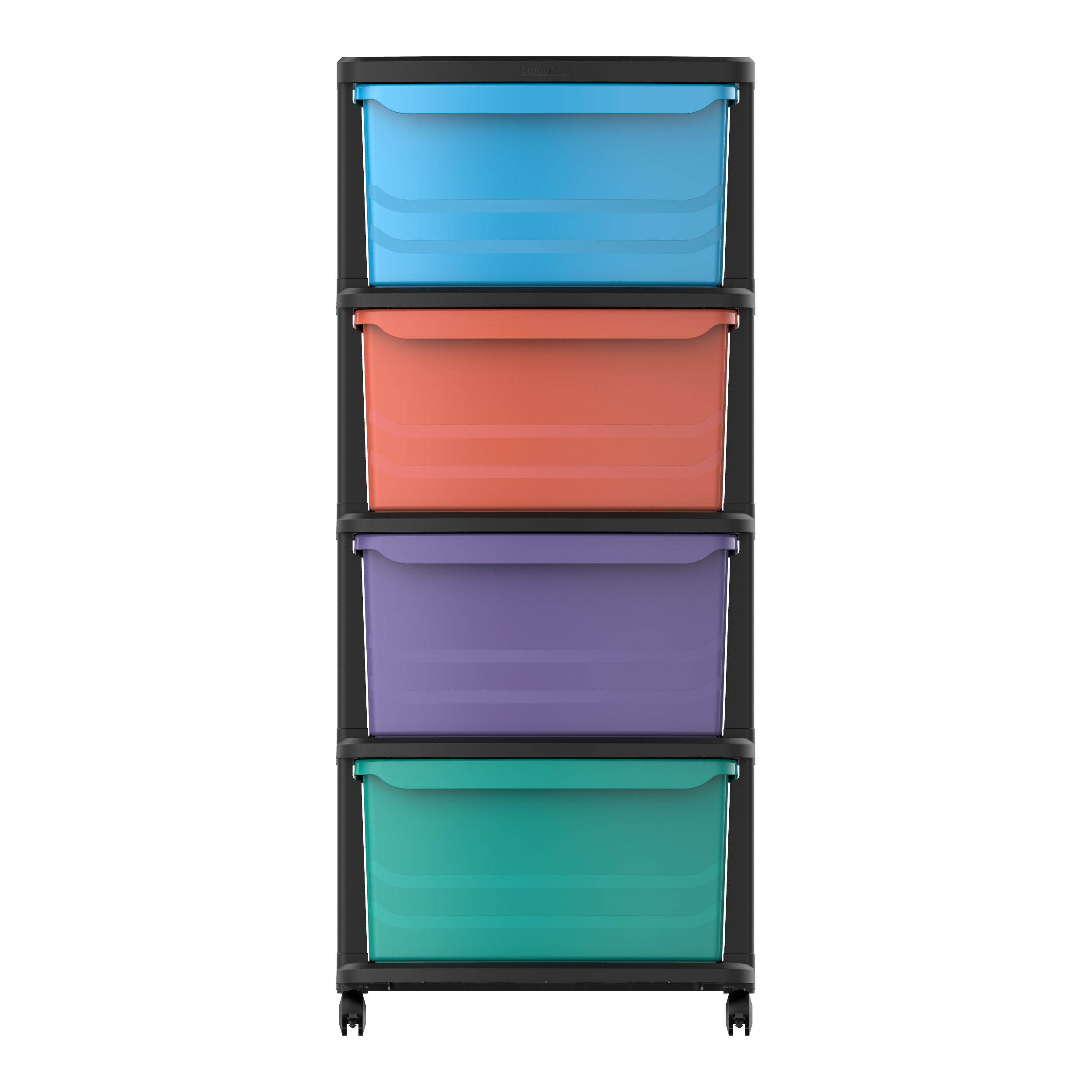 Förvaringshurts med hjul, 4 lådor Förvaringshurts med hjul, 4 lådor