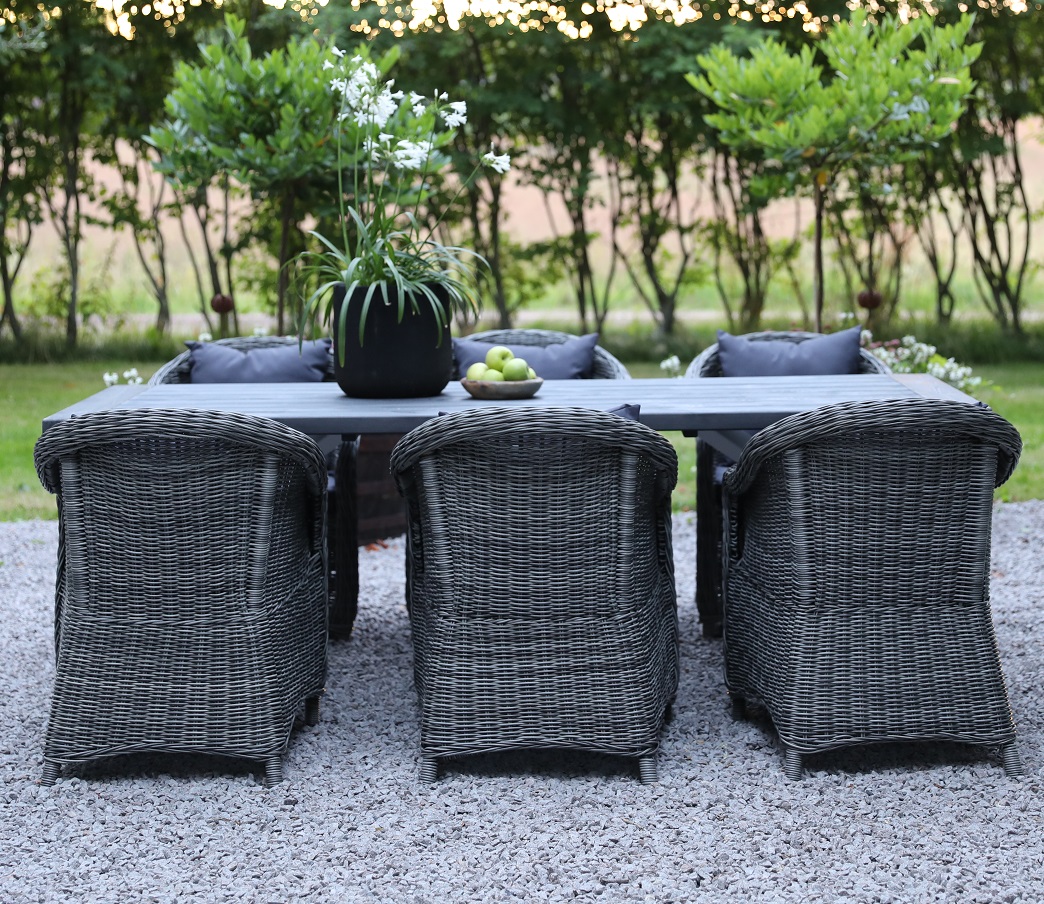 Oxford - Utemöbelgrupp 220 cm Grå/Vit Oxford - Utemöbelgrupp 220 cm Grå/Vit