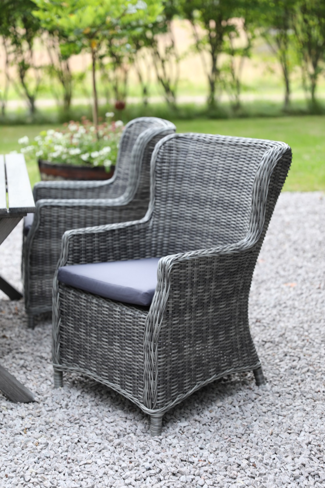 Matgrupp Scottsdale Bord 150 cm i Shabby Chic Gr inklusive 4 st Jacksonville ftljer i gr konstrotting