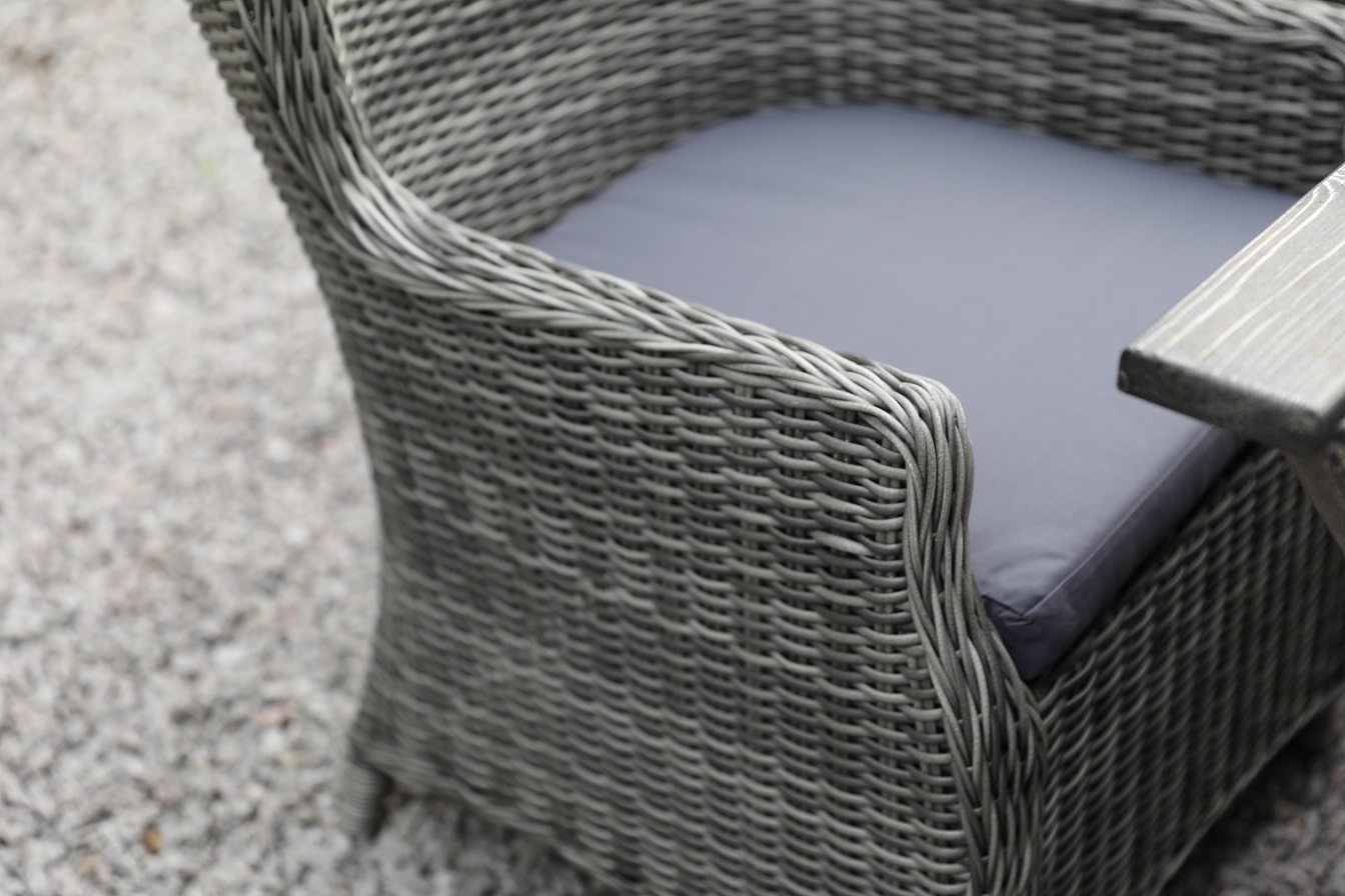 Matgrupp Scottsdale Bord 150 cm i Shabby Chic Gr inklusive 4 st Jacksonville ftljer i gr konstrotting