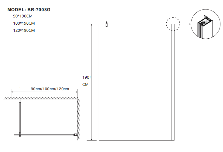 Duschvägg Med Mörkt Glas - Aqua Silver Duschvägg Med Mörkt Glas - Aqua Silver