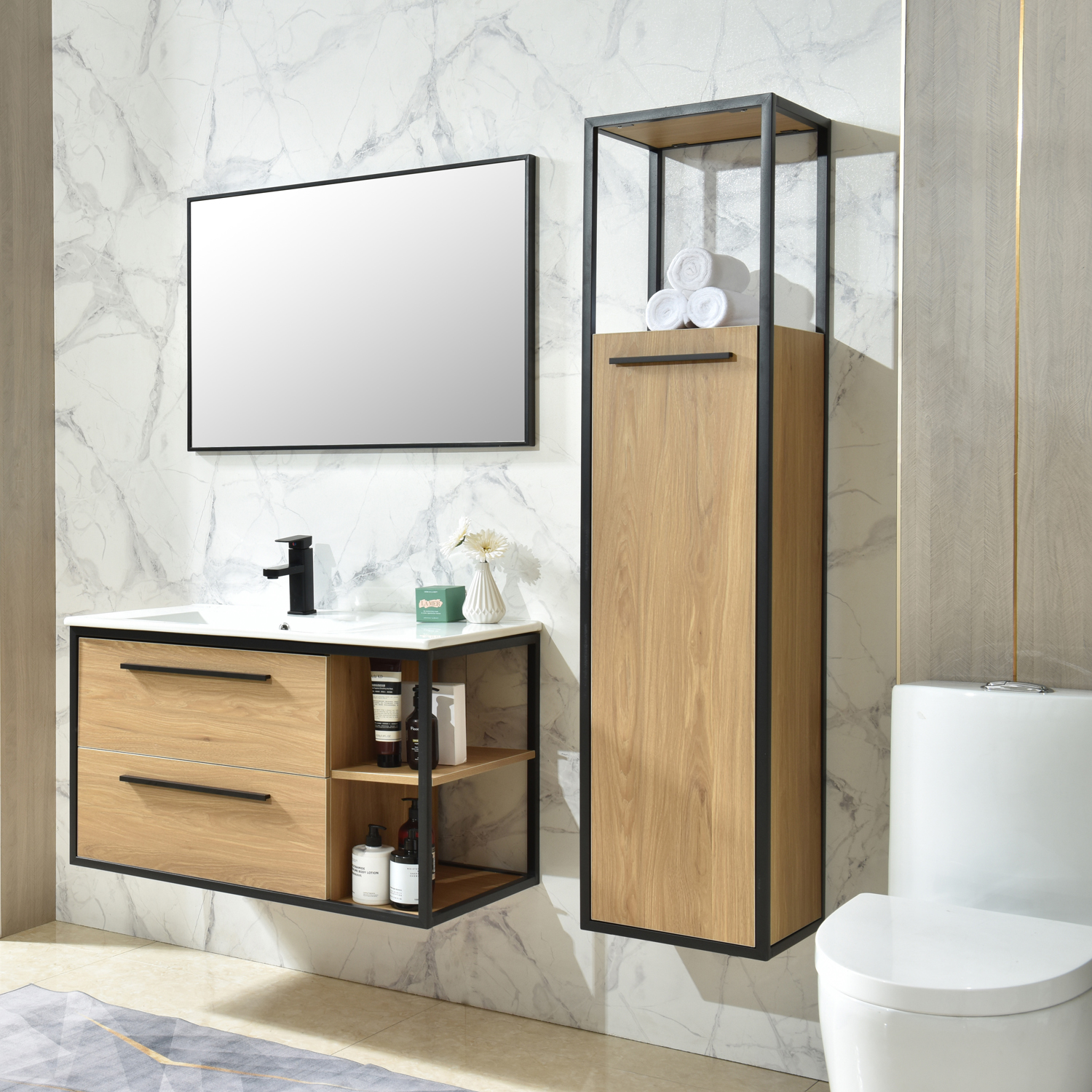 Badezimmermöbelrahmen - Holz Badezimmermöbelrahmen - Holz