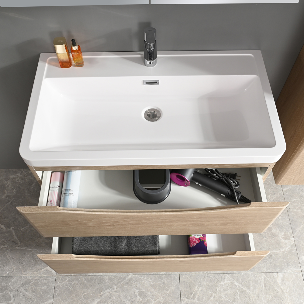 Badrumspaket - Sydney 80 cm | tr imitation | modern och med smart frvaring