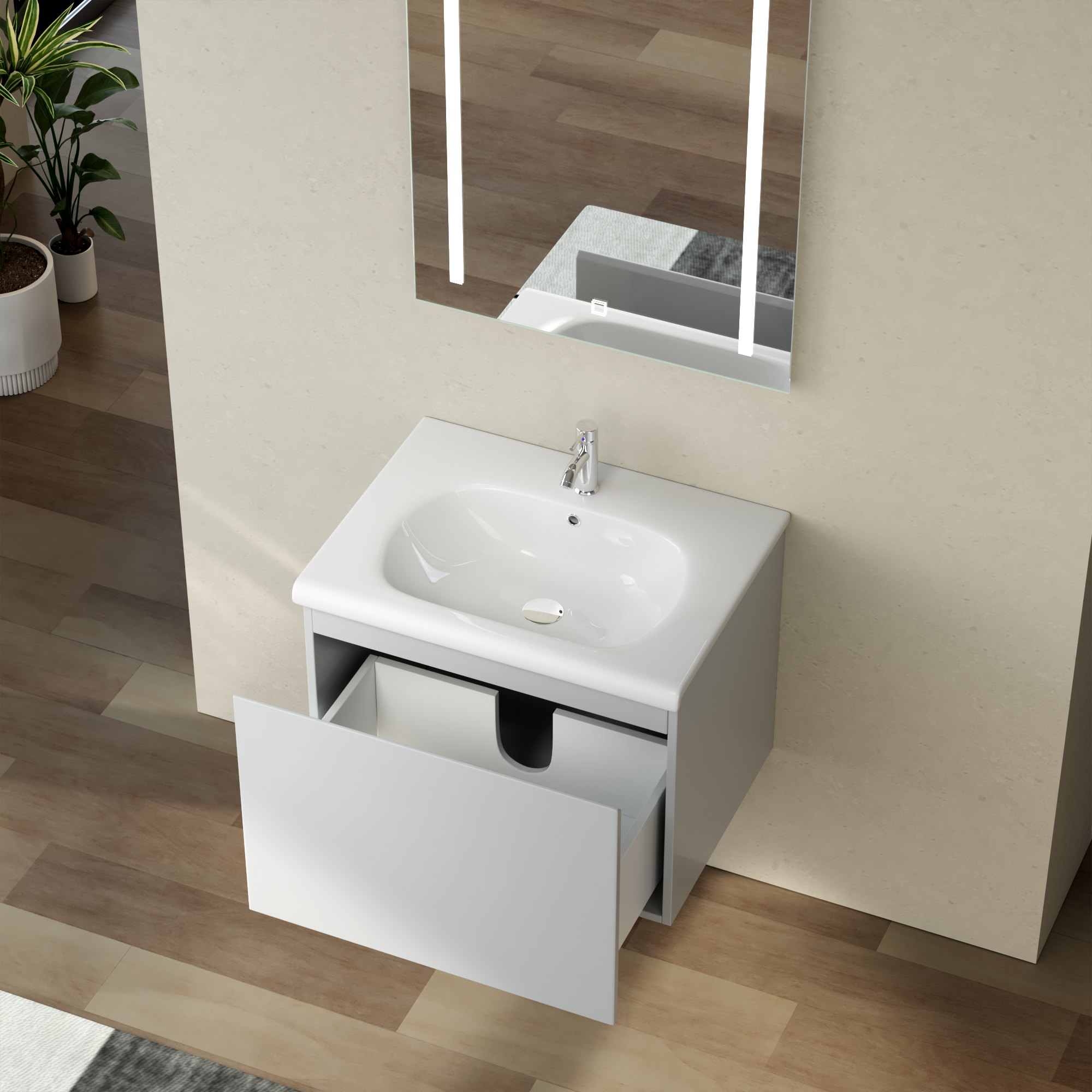 Badezimmerm�bel Zeal 60 cm - Hellgrau