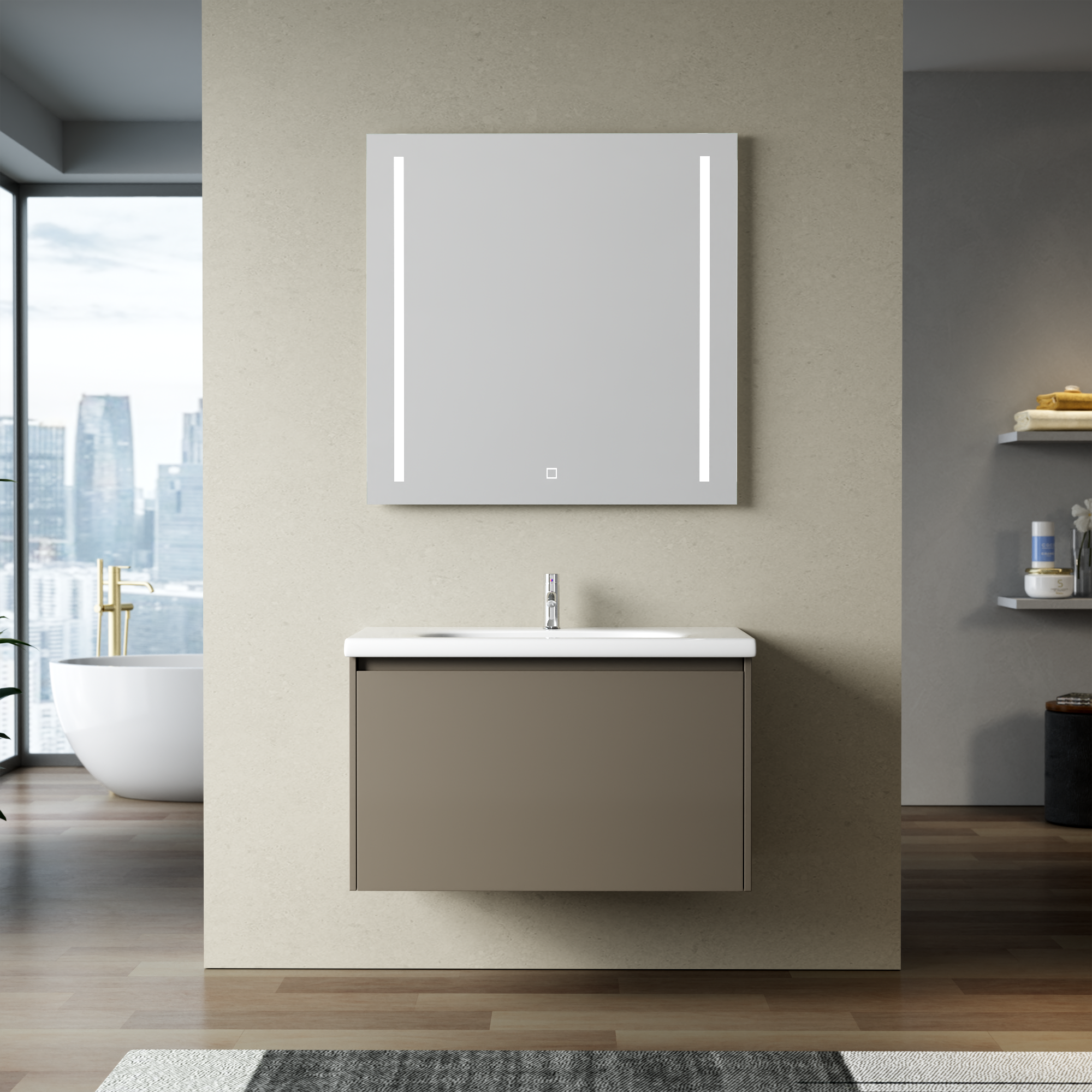 Badezimmermöbel Zeal 80 cm - Greige Badezimmermöbel Zeal 80 cm - Greige