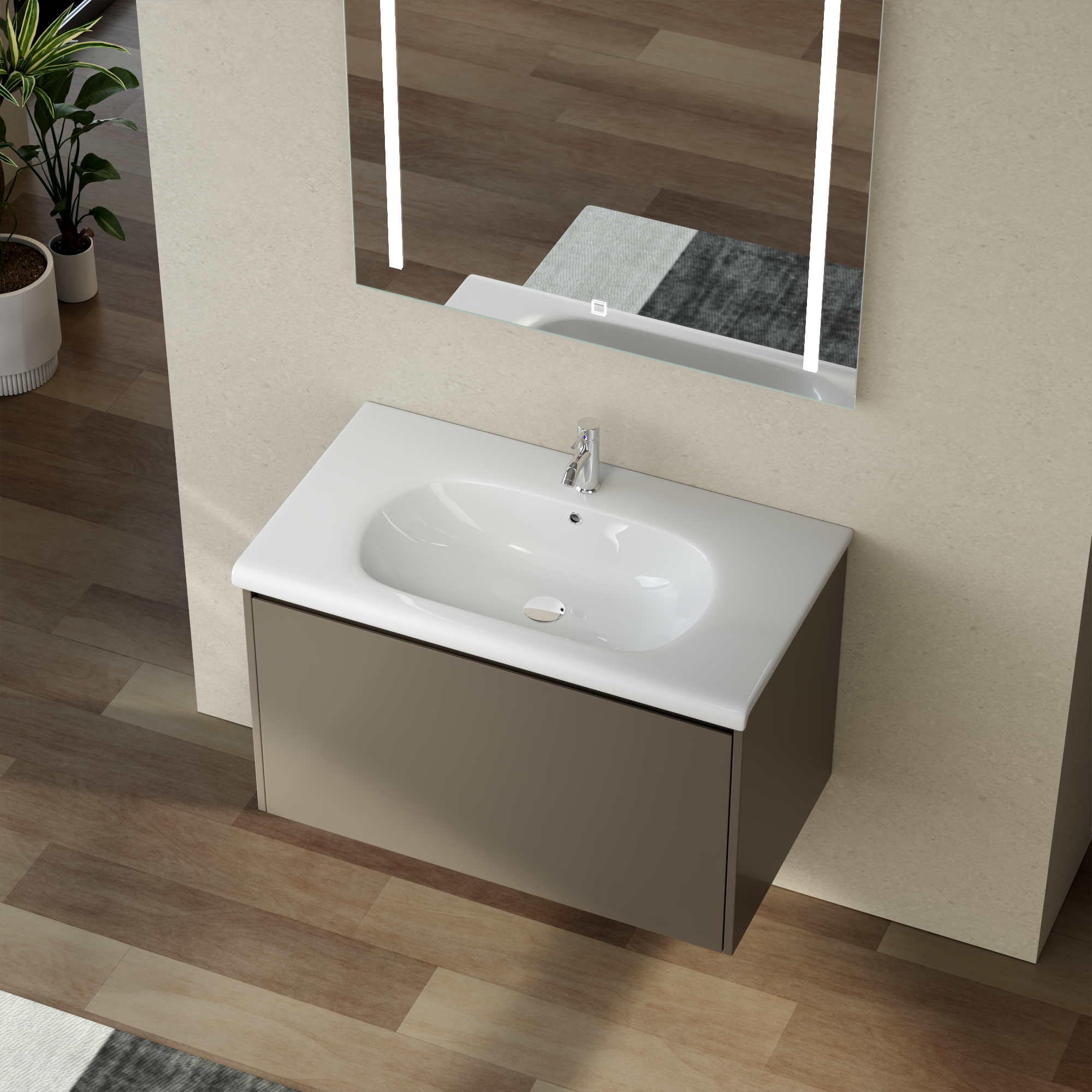 Badezimmermöbel Zeal 80 cm - Greige Badezimmermöbel Zeal 80 cm - Greige