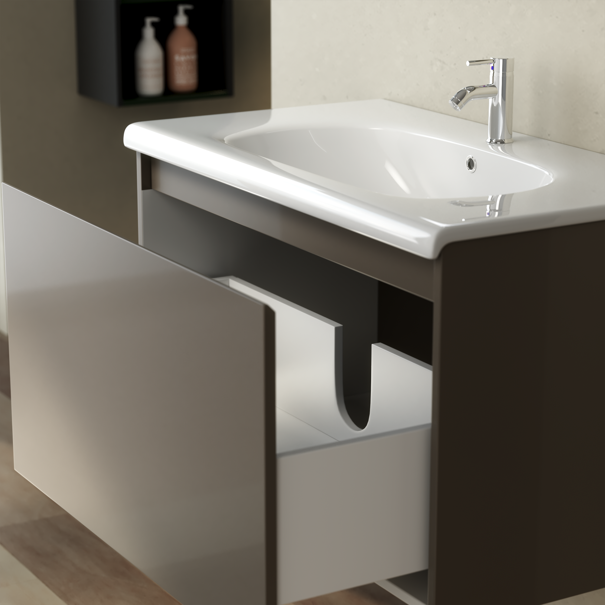 Badezimmermöbel Zeal 80 cm - Greige Badezimmermöbel Zeal 80 cm - Greige