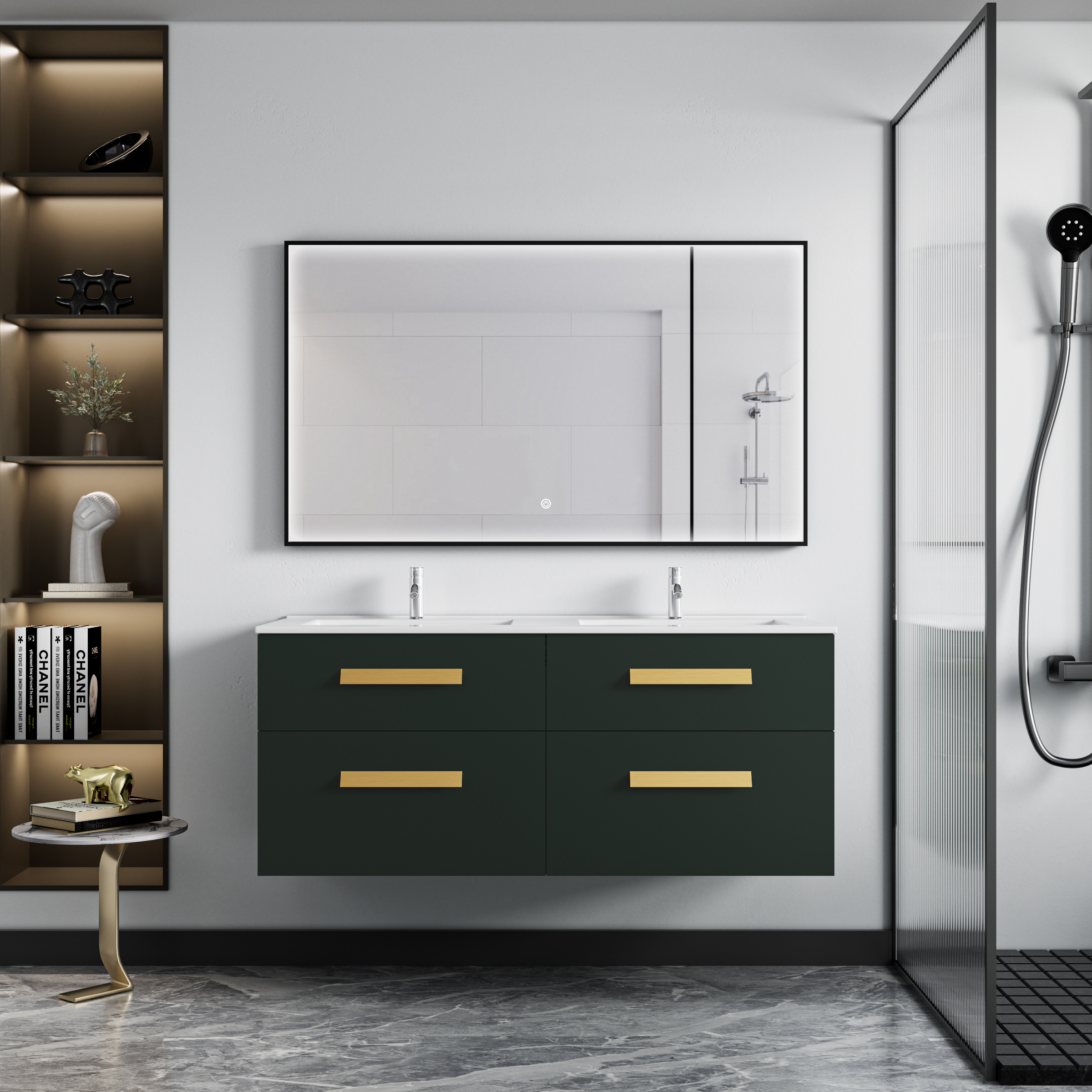 Badezimmermöbel Lima - Schwarz & Messing Badezimmermöbel Lima - Schwarz & Messing