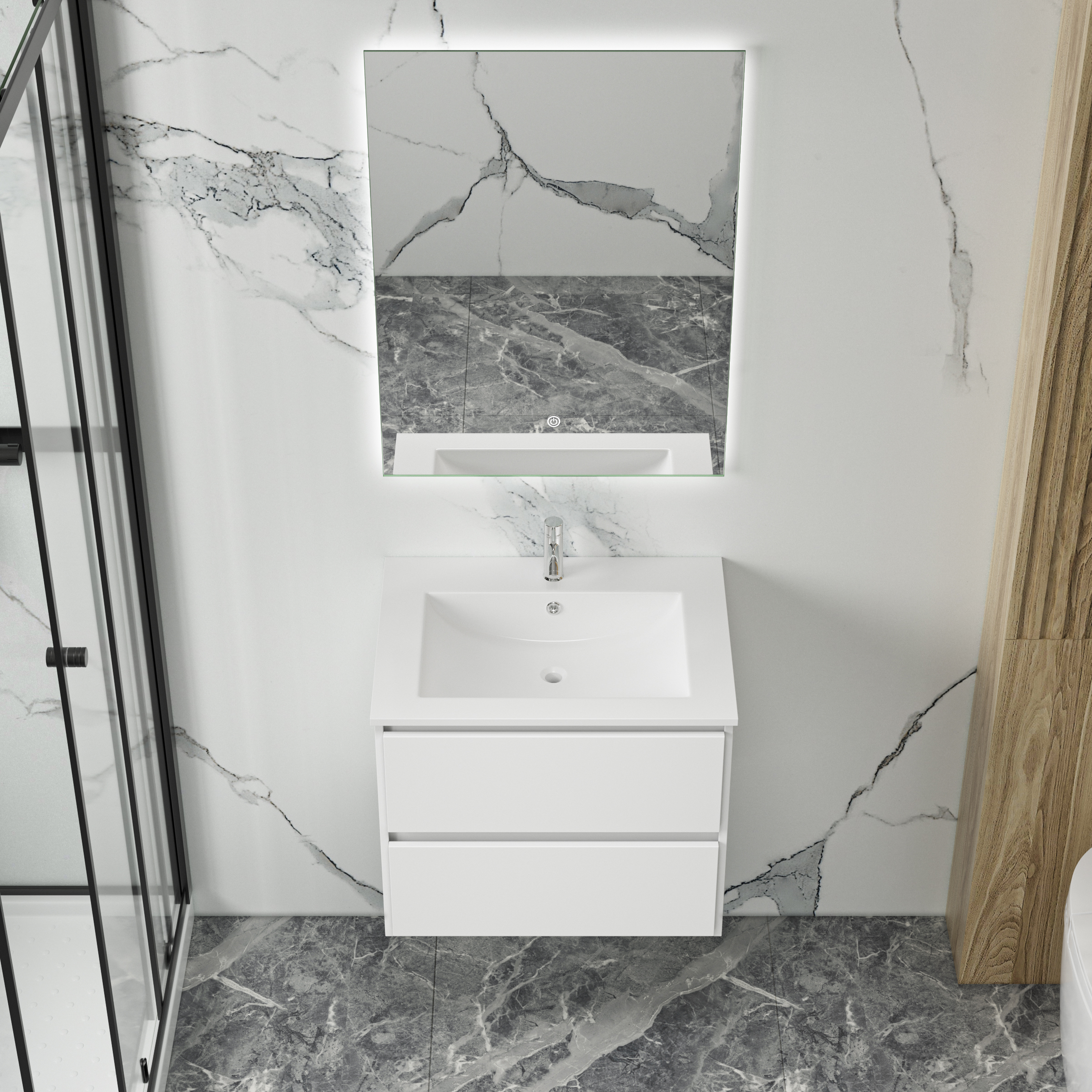 Badezimmermöbel Florence 60 cm - Weiß Badezimmermöbel Florence 60 cm - Weiß