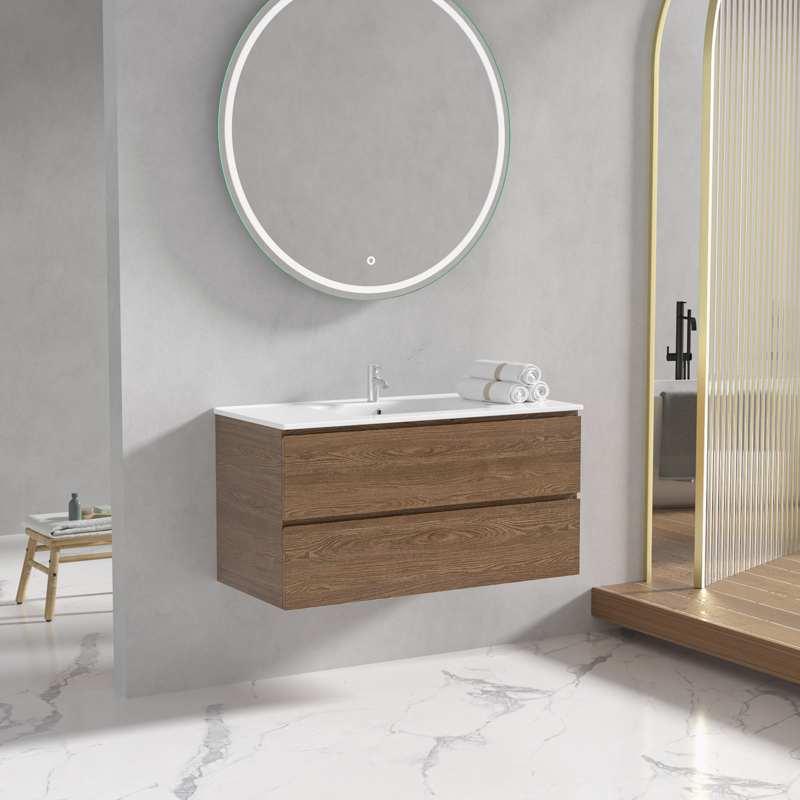 Badrumsmöbler Milan 100 cm - Valnöt Badrumsmöbler Milan 100 cm - Valnöt