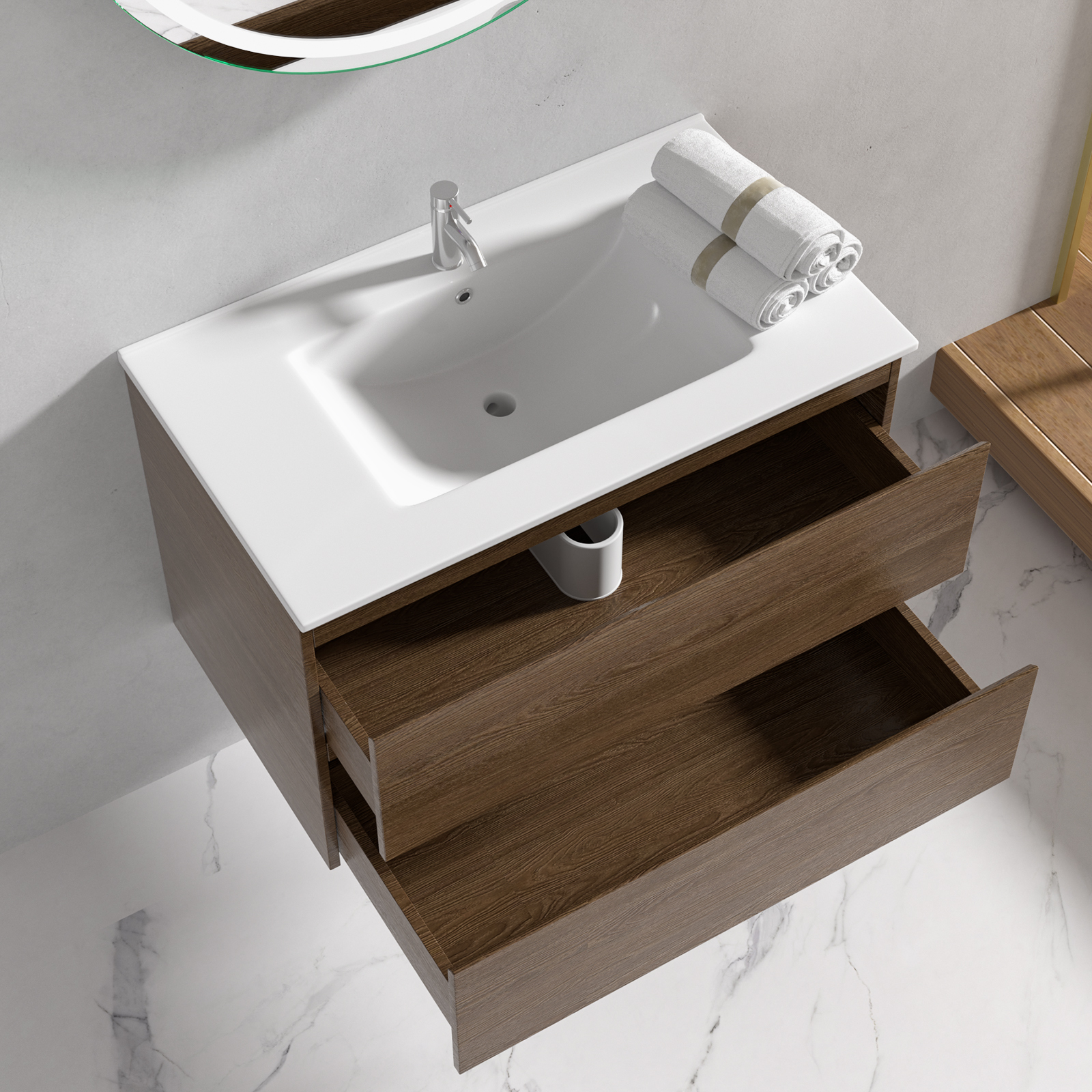 Badrumsmöbler Milan 80 cm - Valnöt Badrumsmöbler Milan 80 cm - Valnöt