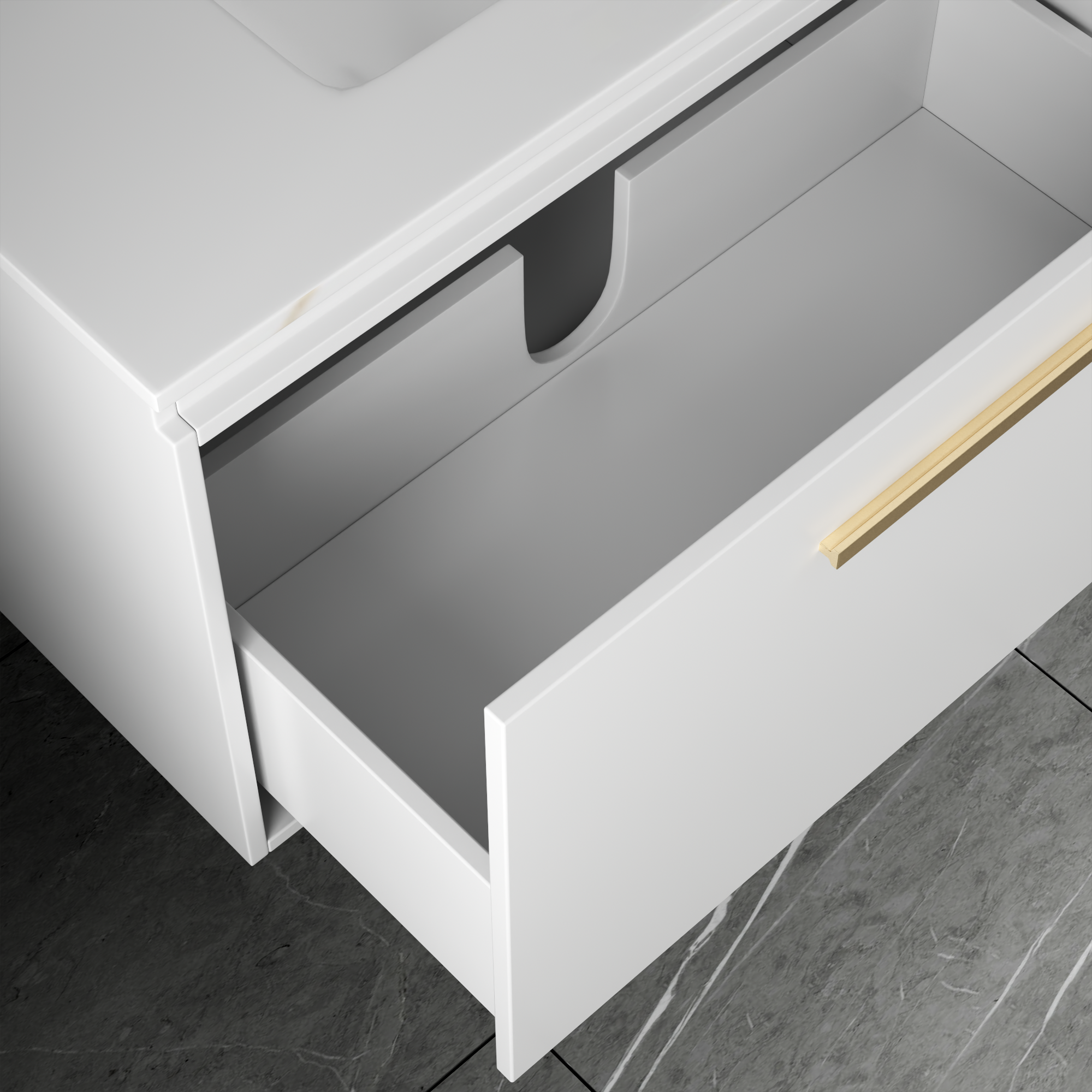 Badezimmermöbel Nova 80 cm - Weiß & Messing Badezimmermöbel Nova 80 cm - Weiß & Messing