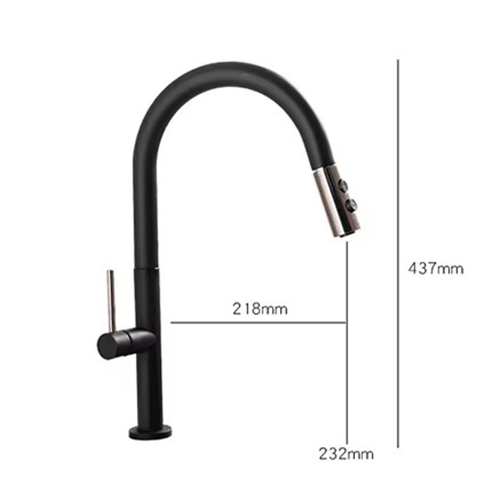 Köksblandare Tulip - Svart/guld Köksblandare Tulip - Svart/guld