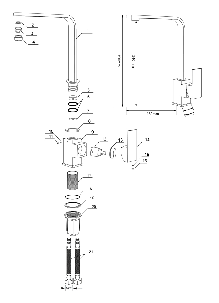 Köksblandare Daisy - Guld Köksblandare Daisy - Guld