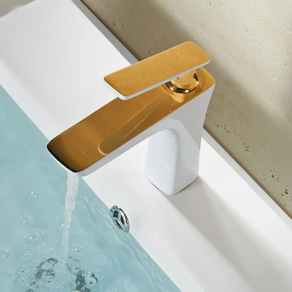 Tvättställblandare - Peony | Vit/guld Tvättställblandare - Peony | Vit/guld