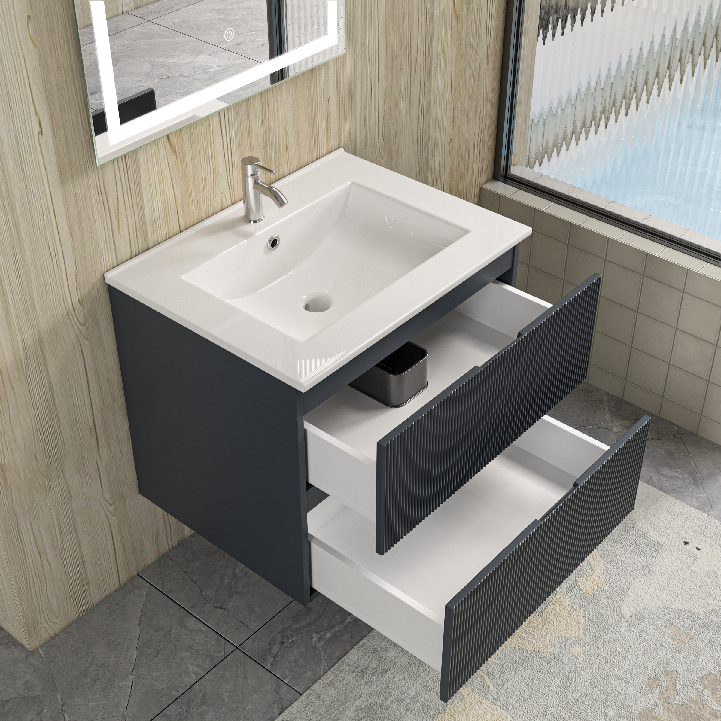 Badezimmermöbel Nero - Dunkelgrau Badezimmermöbel Nero - Dunkelgrau