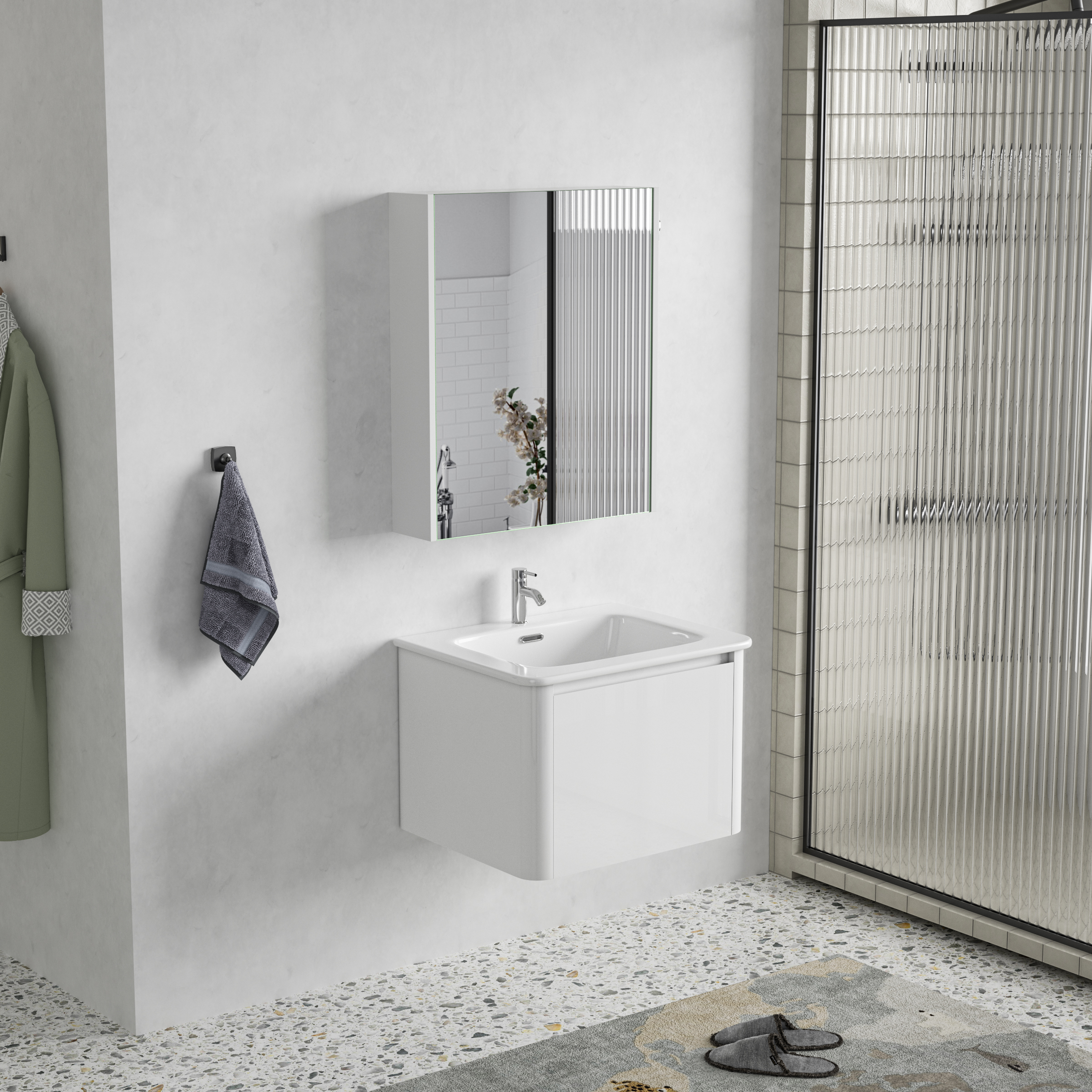 Badezimmermöbel Genava 60 cm - Weiß Badezimmermöbel Genava 60 cm - Weiß