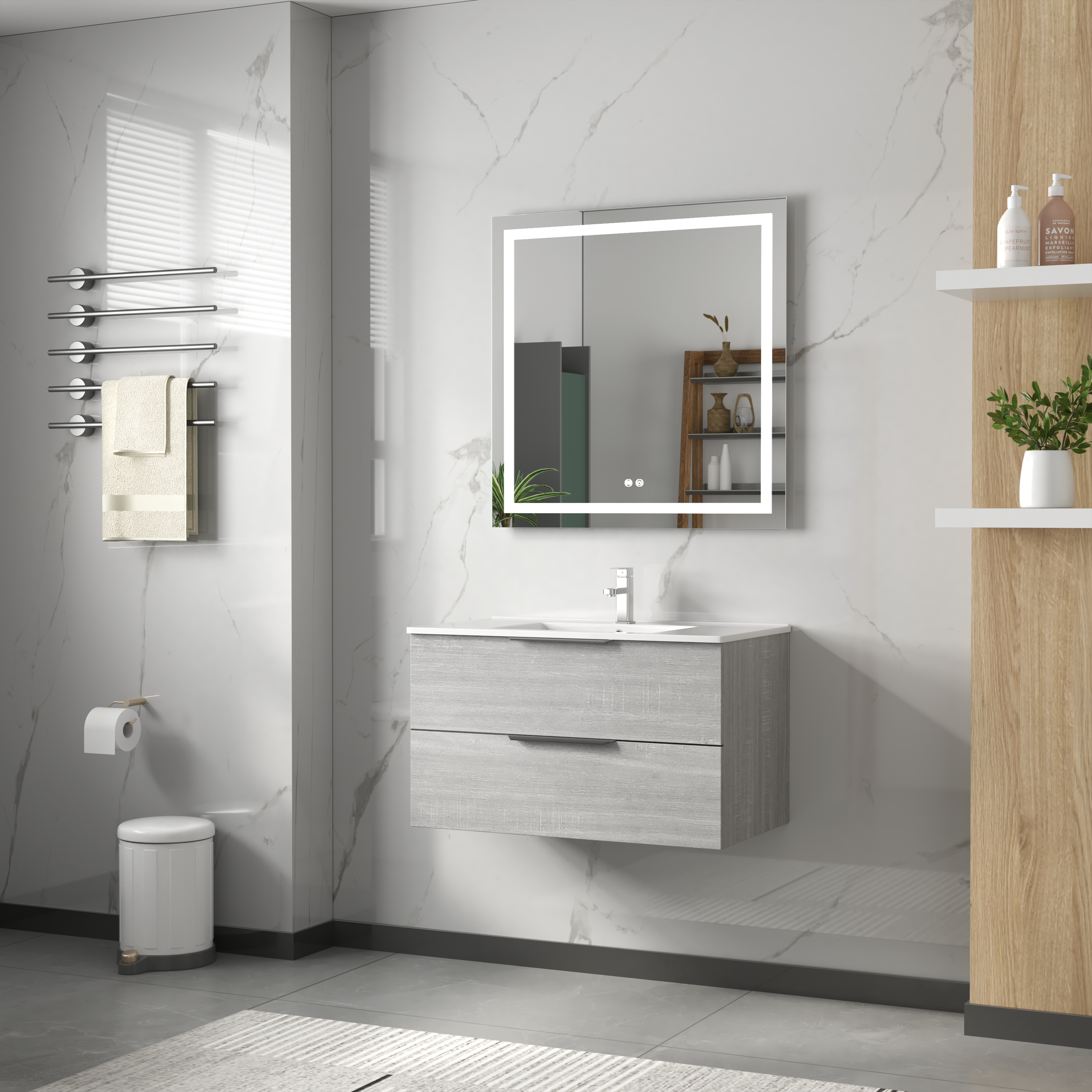 Badezimmermöbel London 90 cm - Betongrau Badezimmermöbel London 90 cm - Betongrau
