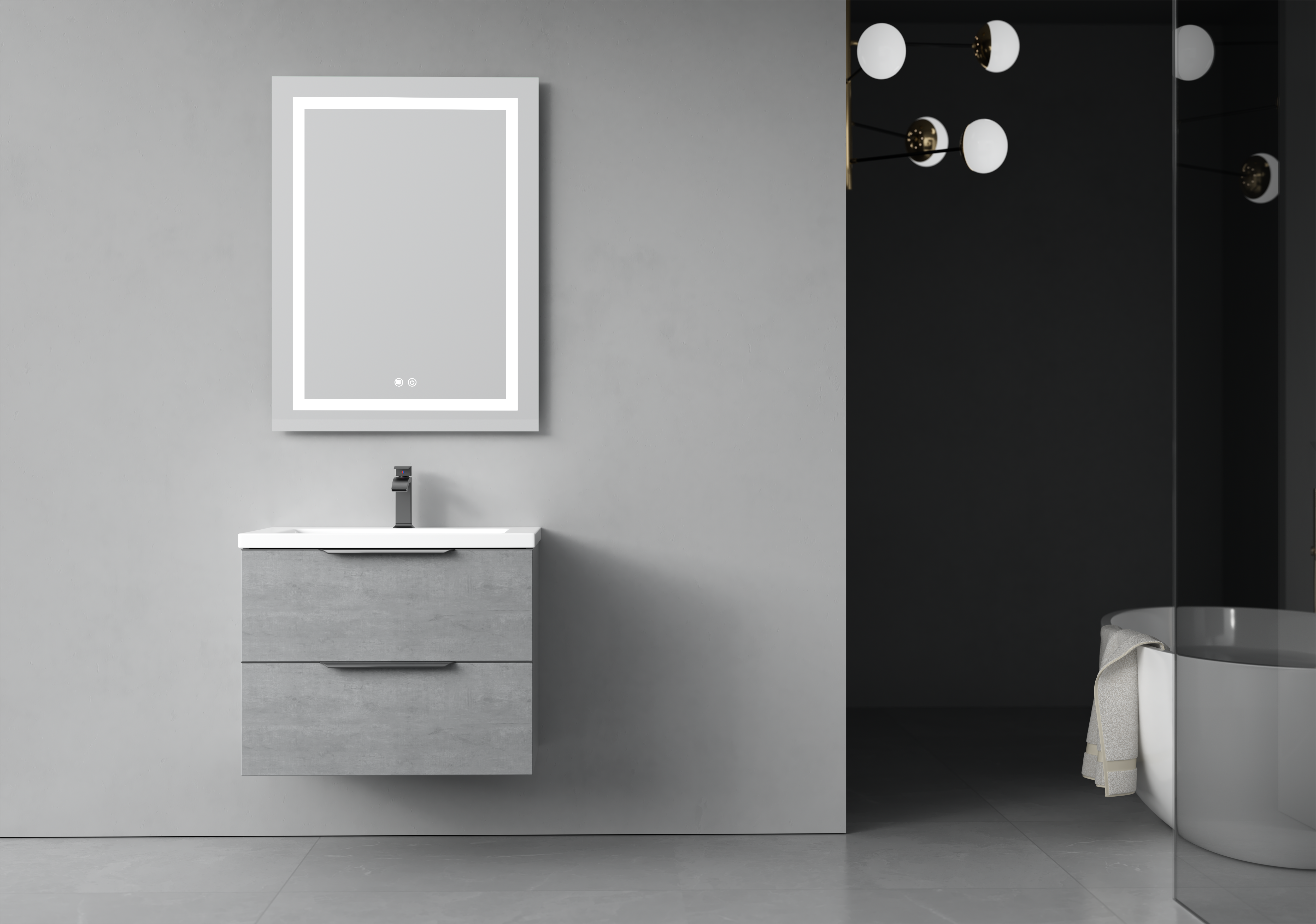 Badezimmermöbel London 60 cm - Betongrau Badezimmermöbel London 60 cm - Betongrau
