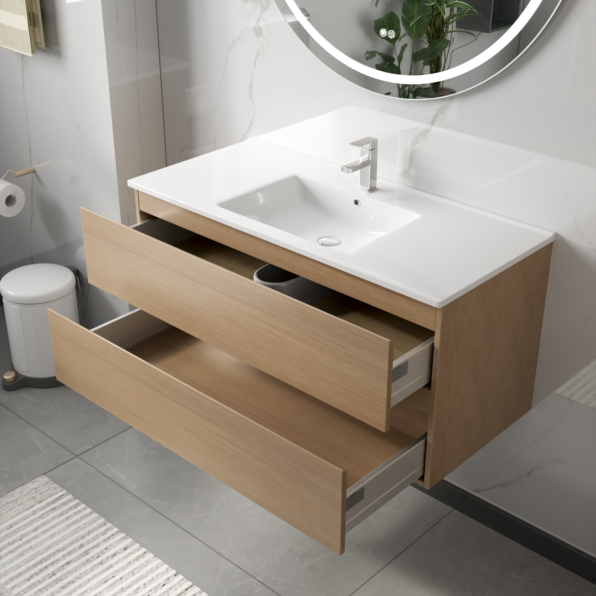 Badrumsöbler Milan 100 cm - Ljust trä Badrumsöbler Milan 100 cm - Ljust trä