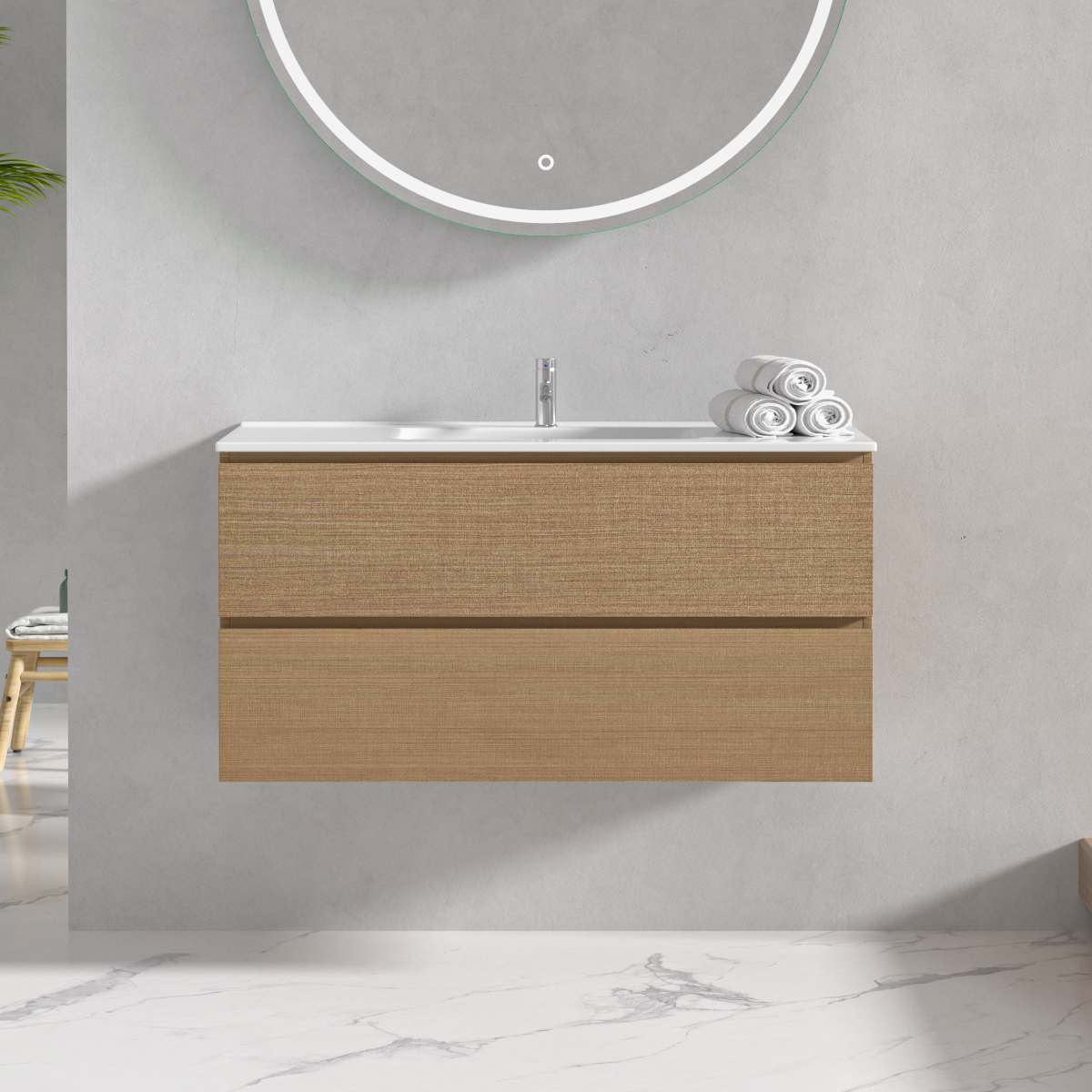 Badrumsöbler Milan 100 cm - Ljust trä Badrumsöbler Milan 100 cm - Ljust trä